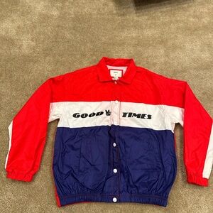 Forever 21 Women Red and Navy Raincoat